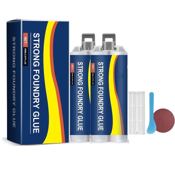 High Temp Metal Repair Glue, Metal Foundry Glue Set, Strong Foundry Glue, Metal Repair Glue, Premium Liquid Welding Filler, for Metal, Plastic and Steel (2PC)
