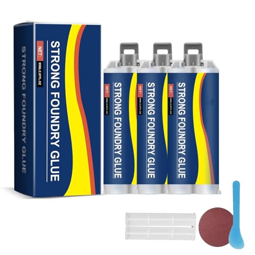 High Temp Metal Repair Glue, Metal Foundry Glue Set, Strong Foundry Glue, Metal Repair Glue, Premium Liquid Welding Filler, for Metal, Plastic and Steel (3PC)