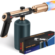 High Temp Propane Torch Gun - One-Touch Max Flame, Grill Gun with Safety Lock, Adjustable Torch Lighter for Creme Brulee, BBQ Grilling, Baking, Welding & Camping Protane Tank Not Included