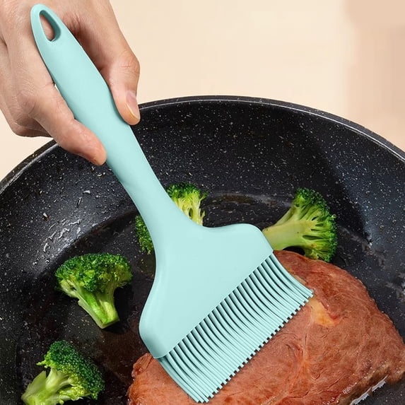 High Temp Resistant Bbq Oil Brush, Stainless Steel Kitchen Seasoning Brush, Ergonomic Handle Design, Non-stick Cooking Surface, Cast Iron Head, All-purpose Grilling Tool, Heatproof Synthetic