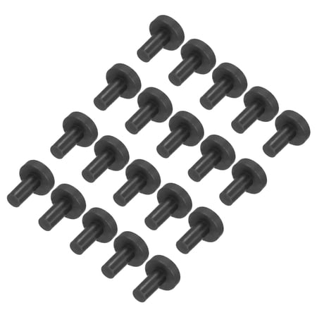 High Temp Silicone Plug T Shaped Solid Silicon Stopper for Powder Coating Anodizing Plating Black 7x7x3mm 20pcs