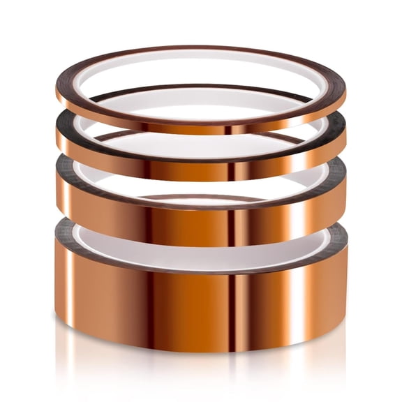 High Temp Tape,4-Size Value Bundle (1/8 1/4 1/2 1 Inch) - Heat Resistant Tape with Silicone Adhesive for Soldering, Masking, Electronics, 3D Printing & PCBA Repair