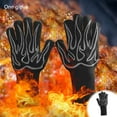 thumbnail image 1 of High Temperature 800 Degrees BBQ Flame Retardant Fireproof Barbecue Five Finger Gloves Heat Insulation Microwave Oven Gloves Christmas Decorations for Home On 2024, 1 of 7