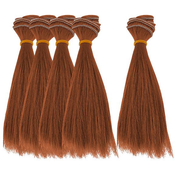 High Temperature Fiber Wig Hair for DIY Girls BJD Makings Accessories Saddle Brown 100x15.5~16.5mm