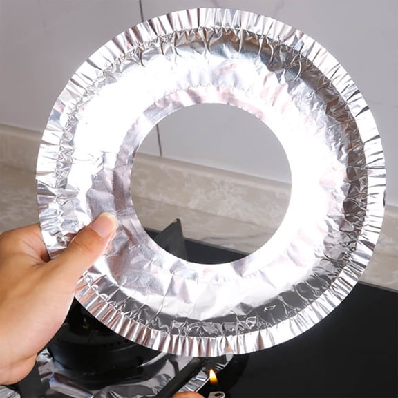High Temperature Fireproof Cooker Pad, 10pc Round Cooktop Tinfoil Guard, Oil Proof Pad for Cleaning Dish for Stove