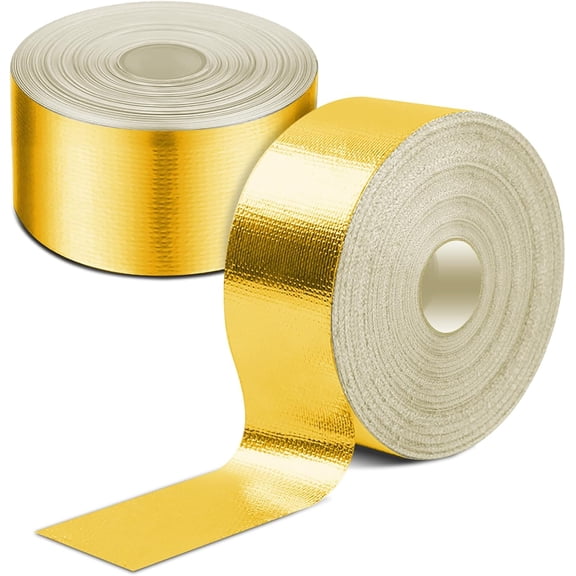 High-Temperature Heat Reflective Adhesive Backed Roll (2" x 32') - Heat Shield Reflective Tape Wrap Roll, Insulation Tape Wrap for Car Intake Pipe, Engine Covers