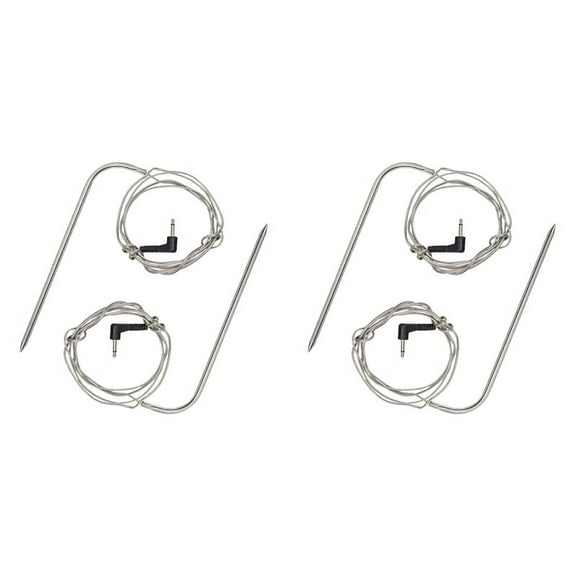 High-Temperature Meat Probe for Pellet Grills and Pellet Smokers for , 4Pc Waterproof BBQ Probe,4 x Meat Probe,silver & black