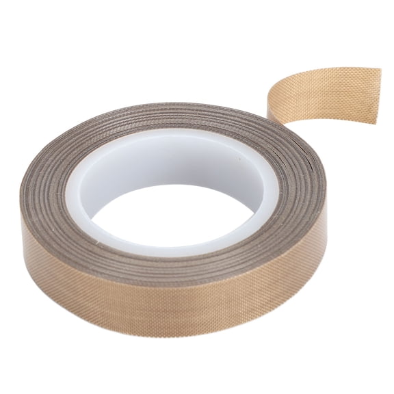 High Temperature PTFE Glass Cloth Tape for Vacuum Sealer 0.51 in / 13 mm x 32.8 ft / 10 m Thermal Resistant Impulse Sealing Insulating Adhesive Roll 0.01 in / 0.18 mm Backing