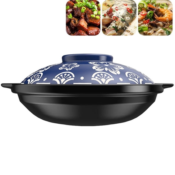 High Temperature Resistant Ceramic Casserole Pot, Crack-Proof Clay Pot for Home Kitchen, Multi-Use Stew Pot for Soup Braising Porridge