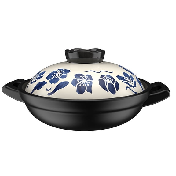 High Temperature Resistant Ceramic Casserole Pot, Crack-Resistant Large Capacity Stew Pot, for Home Kitchen Braising Meat & Vegetables