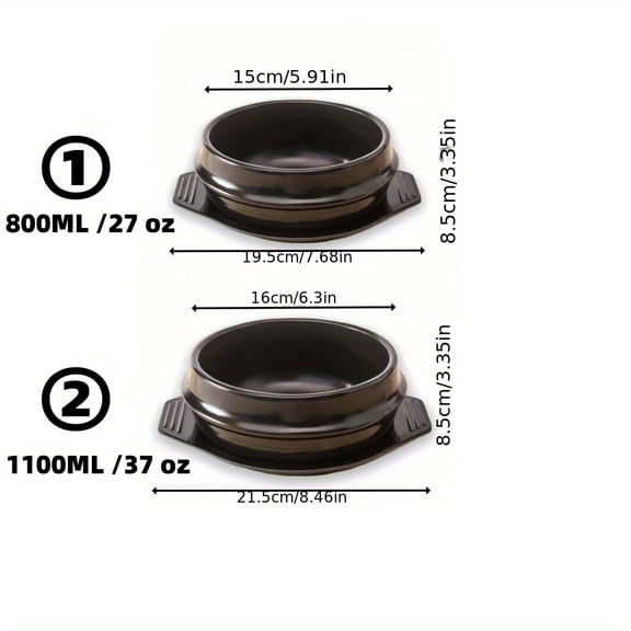 High-Temperature Resistant Clay, Ceramic, and Stone Cookware Set for Traditional Asian Dishes Including Bibimbap, Clay Pot Rice, and Soups