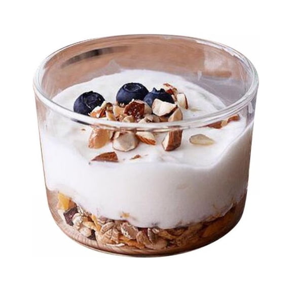 High Temperature Resistant Clear Glass Pudding Cup Milk Yogurt Cup Insulated Glass