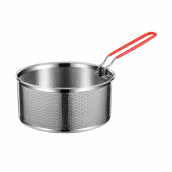 High Temperature Resistant Deep Fry Basket for Cooking Stainless Steels Deep Fry Basket Round Net Serving Food Strainers