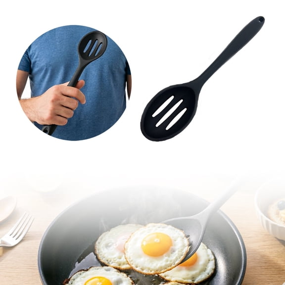 High Temperature Resistant Silicone Cooking Spoon Multifunctional Stirring Straining Non Stick Utensil Easy Clean Household Kitchen Cooking Accessory