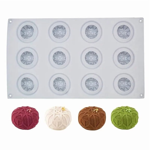 High Temperature Silicone Baking Mold Non-Stick Cake Chocolate Candy Maker for Creative Baking Center Circular Pattern