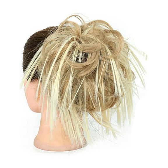 High Temperature Silk Synthetic Messy Bun Wig Natural Fiber Elastic Band Hairpiece for Women Stylish Comfortable