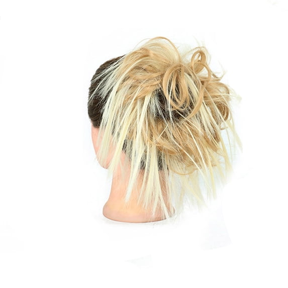 High Temperature Silk Synthetic Messy Bun Wig Natural Fiber Elastic Band Hairpiece for Women Stylish Comfortable