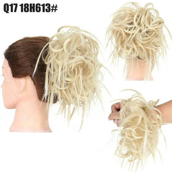 High Temperature Silk Synthetic Messy Bun Wig with Elastic Band for Natural Hair