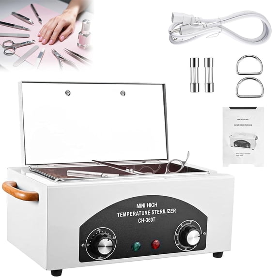 High Temperature Sterilizer Autoclave Machine, 110V 300W 1.5L Metal Tool Cleaner Machine, esterilizador de manicura, Nail Tool Sterilizer with Timer for Sundry Beauty Hair Nail Metal Tools