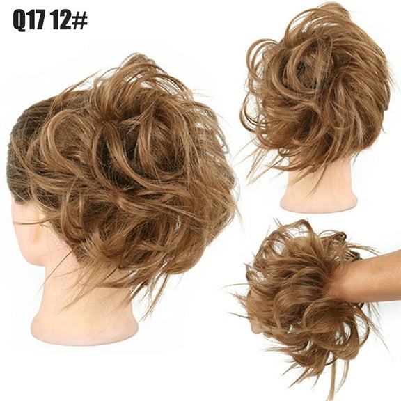 High Temperature Silk Synthetic Wig Bun Natural Fiber Messy Hair Band Elastic Band for Women and Girls