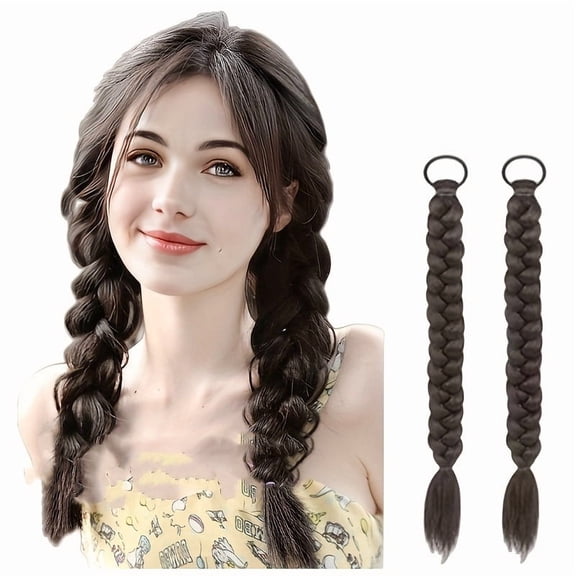 High Temperature Wire Long Straight Hair Tail Braid for Twists and Braids - Durable and Versatile Hair Extension