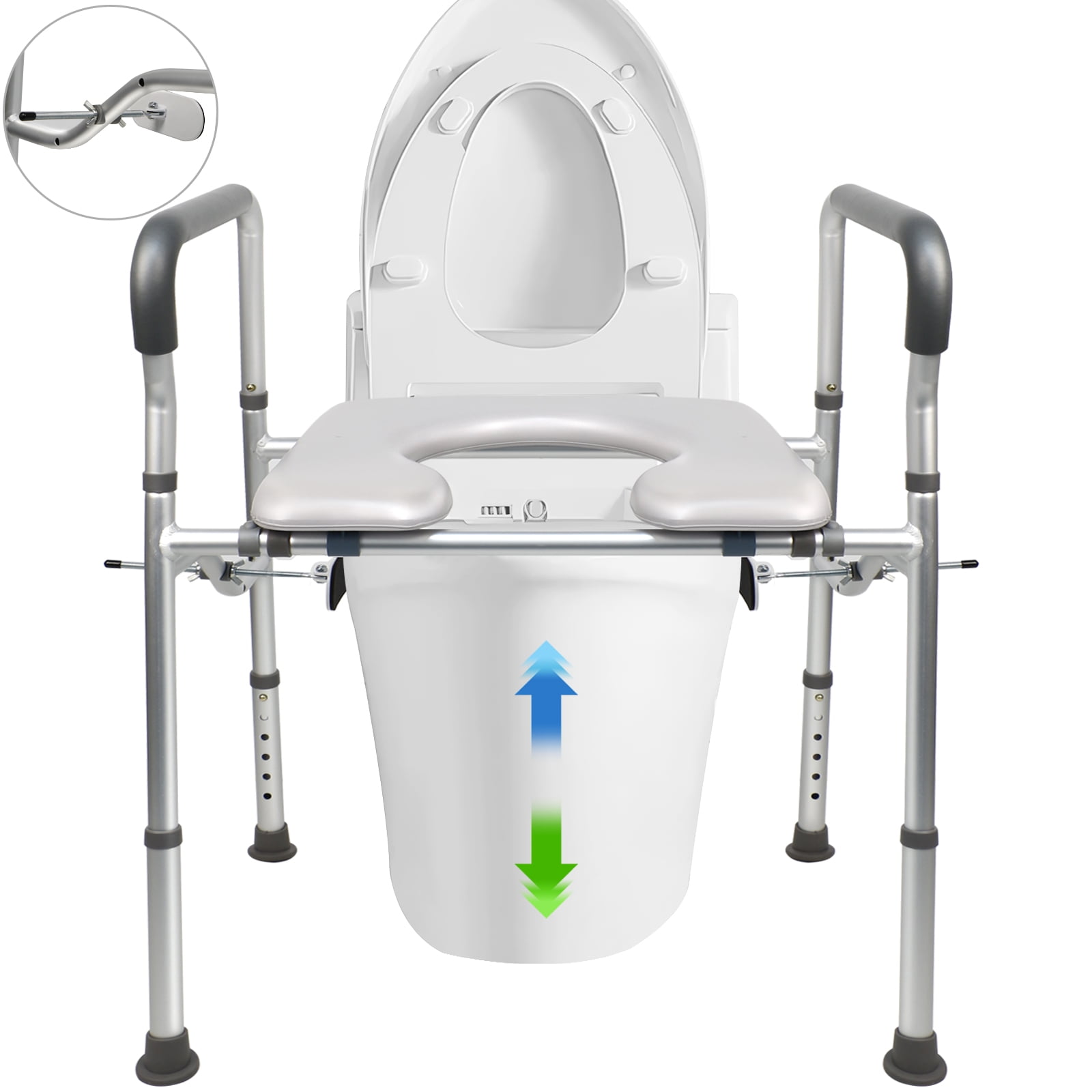 High Toilet Seat for Seniors, Extra Wide Toilet Chair, ExtrLarge \u0026 Heavy Duty Toilet Chair with Adjustable Clamps, Fit All Toilet, Load-Bearing 440 Pounds