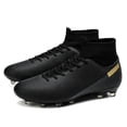 thumbnail image 1 of High-Top PU Leather Soccer Cleats for Men/Women/Youth – Lace-Up Long Studs Football Shoes for Turf & American Football Training, 1 of 6