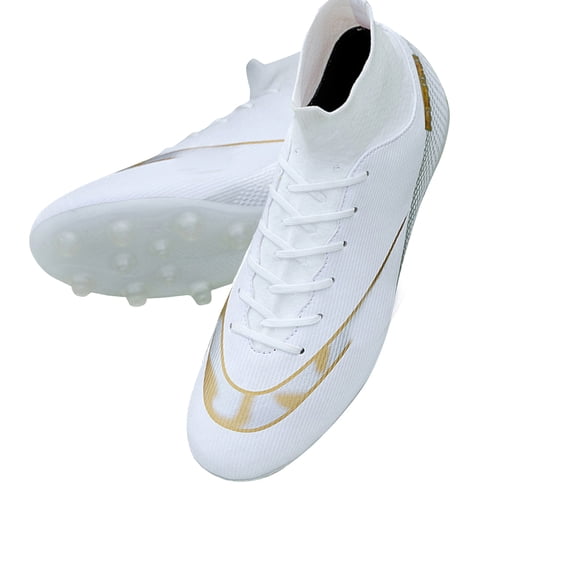 High-Top PU Leather Soccer Cleats for Men/Women/Youth – Lace-Up Long Studs Football Shoes for Turf & American Football Training