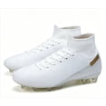 thumbnail image 1 of High-Top PU Leather Soccer Cleats for Men/Women/Youth – Lace-Up Long Studs Football Shoes for Turf & American Football Training, 1 of 5