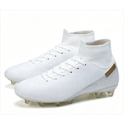 High-Top PU Leather Soccer Cleats for Men/Women/Youth – Lace-Up Long Studs Football Shoes for Turf & American Football Training