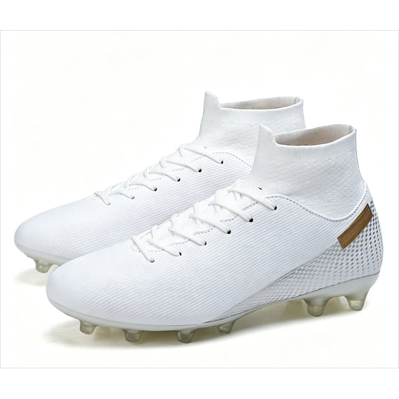 High-Top PU Leather Soccer Cleats for Men/Women/Youth – Lace-Up Long Studs Football Shoes for Turf & American Football Training