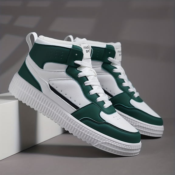 [High-Top Sneakers] Lightweight EVA Men's High-Top Sneakers | 4-Color, Casual Skate Shoes in Black, Gray, Green
