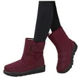 thumbnail image 1 of High Top Snow Boots for Women Waterproof Platform Mid Calf Booties Casual Winter Thickened Warm Furry Lined Dress Boots Red Size 7.5, 1 of 5