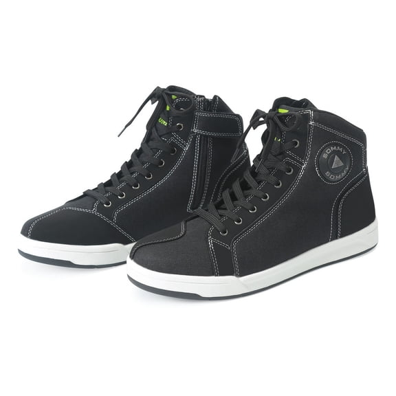 High Top Street Riding Sneakers Motorcycle Shoes Men,Anti-Slip Sole, Extra Shift Pad, Ankle and Heel Protector, YKK Side Zipper