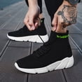 thumbnail image 1 of High Top Stretch Knit Slip On Sneakers Lace Up Shock Absorbing Walking Running Shoes, 1 of 4