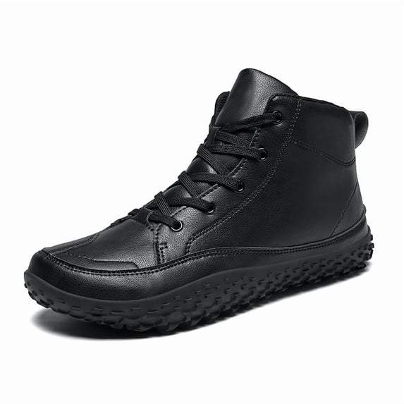 High-Top Synthetic Leather Sneakers with Stitched Paneling and Lugged Rubber Outsole with Heel Pull Tab Available in Multiple Colors