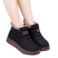 thumbnail image 1 of High Top Winter Boots for Women Hook and Loop Slip on Snow Booties Casual Furry Lined Platform Ankle Boots Black Size 8.5, 1 of 7