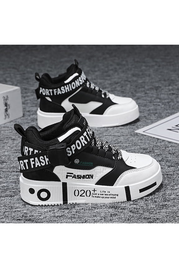 & High-Top Winter Snow Boots - Heavy-Duty -like Upper & PVC Sole, Lace-Up Ankle Shoes for Ice, Snow, Mud - Unisex Outdoor Boots (White/Black) - Cold Weather Traction Footwear