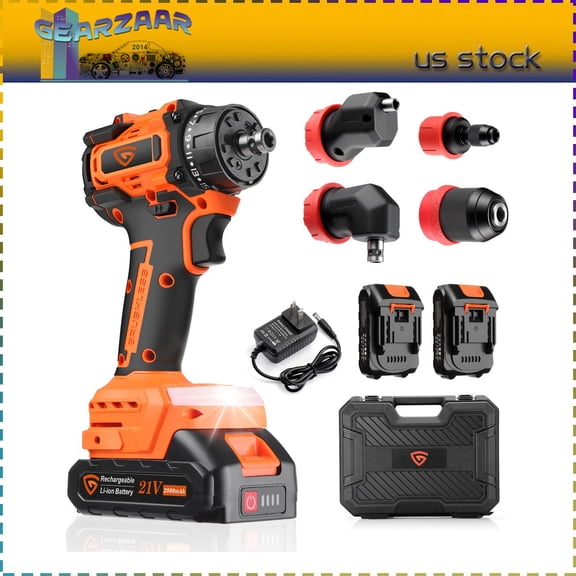 High Torque Impact Gun Cordless Wrench 10 mm Quick-Change Chuck 0-1500RPM 5 in 1