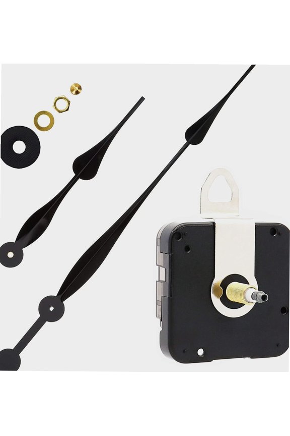 High Torque Long Shaft Clock Movement Mechanism with 12 Inch Long Spade Hands Total Shaft Length 1-3/32 inches