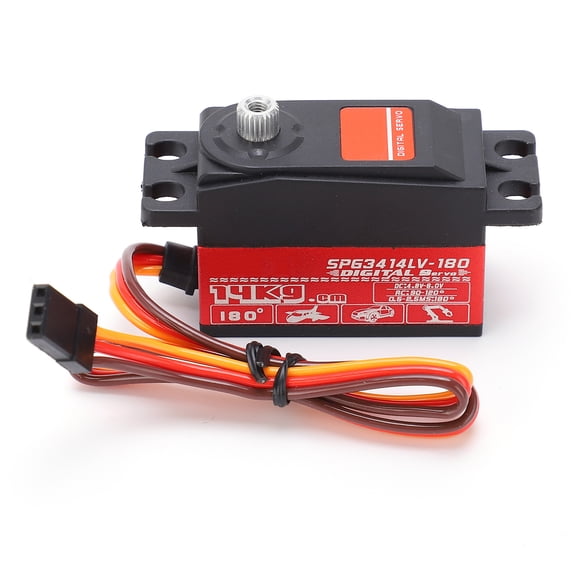 High Torque Metal Gear Servo 14KG Capacity for 1:10 Scale RC Drift Car Upgrade 1.6x0.8x1.1 Inches Red Aluminum Alloy Steering Coreless Servo Pack