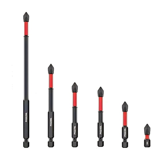 High-Torque Phillips Screwdriver Bit Set - Tungsten Steel, Anti-Slip, Hex Design for Precision, Durable and Corrosion-Resistant, Perfect for Electric Drills and DIY