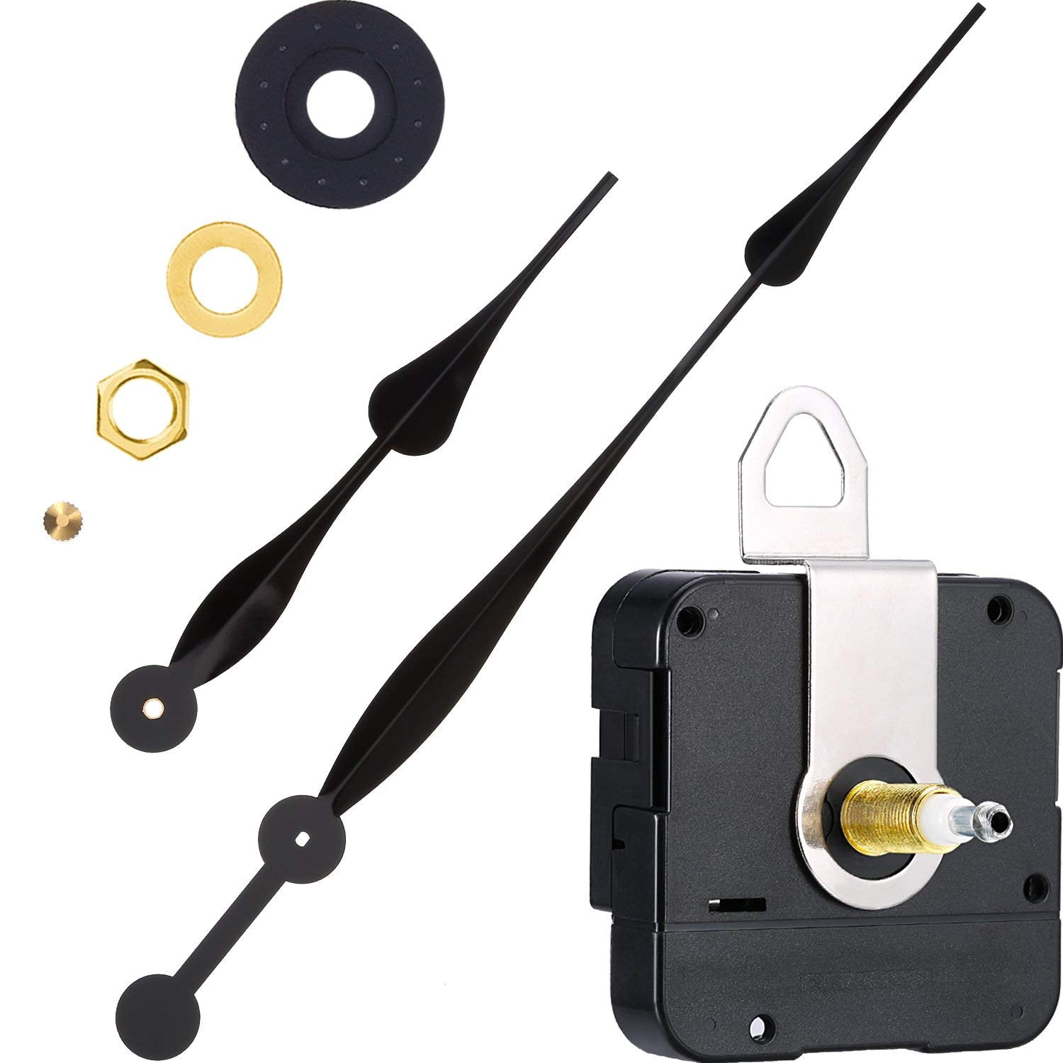High Torque Quartz Clock Movement Clock Replacement Mechanism with 12 Inch Long Spade Hands for DIY Clock Black Shaft Length 1 10 inches 23 mm Shaft Length Walmart