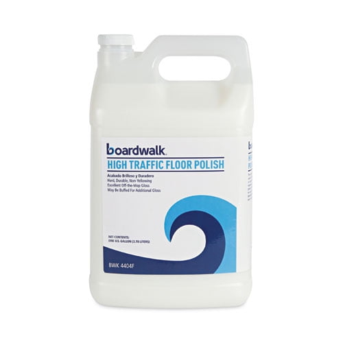 High Traffic Floor Polish, Apply 3 to 5 Coats per Application, Unscented, 1 gal Bottle, 4/Carton | Bundle of 2