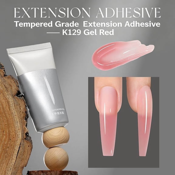 High Transparency Nail Extension Gel with Acrylic Resin for Paperless Forms, Quick Curing Fast Nail Builder Gel for Shaping and Strengthening, Glossy Natural Look for Home Salon Manicure Use