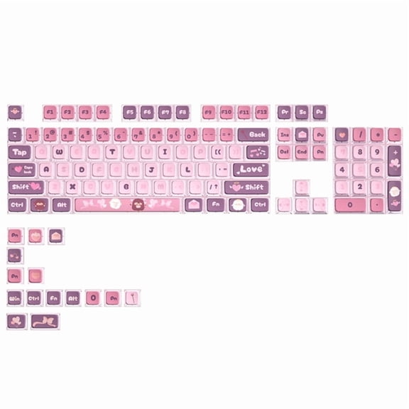 High Transparency PC Keycaps Set Cute Cartoon Backlit Keycap MDA 120Key Caps for Cherry M Mechanical Keyboards