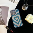 High Value Swirl Gradient Bling Love Heart Phone Case For Iphone15Pro