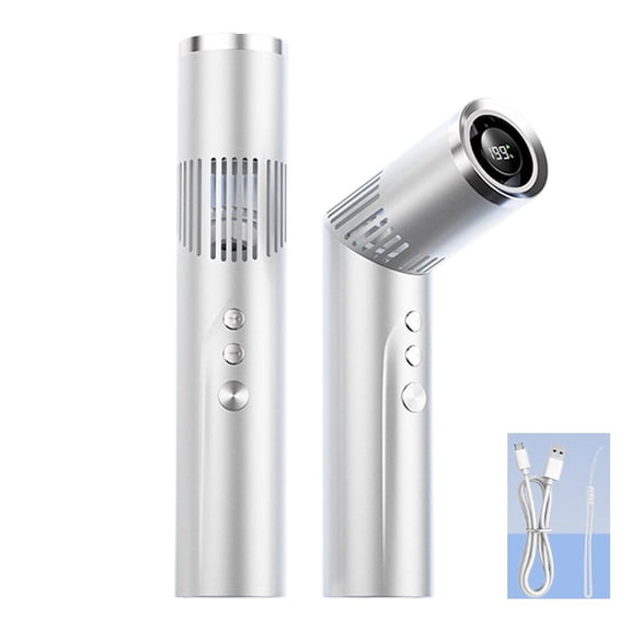 High-Velocity Handheld Turbo Fan, Robust 199-Speed Adjustable Personal Cooling Device, Sturdy Resilient 90° Tilting Smart LED Lipstick Fan with Bottom Light