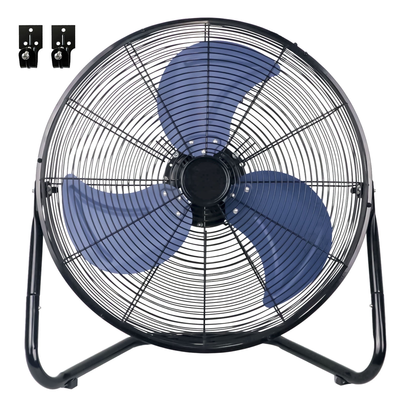 Unbranded 20 Inch High Velocity Industrial Floor Fan, Heavy Duty 3-Speed Metal Cooling Cradle Fans with 360-Degree Tilt for Workshop, Warehouse, Garage, Room