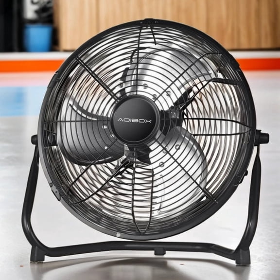 High-Velocity Industrial Floor Fan, 18-Inch 3-Speed Metal Fan with Tilting Head for Garage, Workshop, Indoor/Outdoor Use